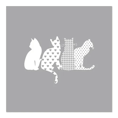 Servetten 3-laags 1/4 vouw 33 cm x 33 cm Cats