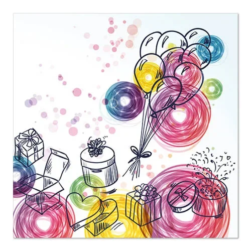 Servetten 3-laags 1/4 vouw 33 cm x 33 cm “Birthday Gifts”