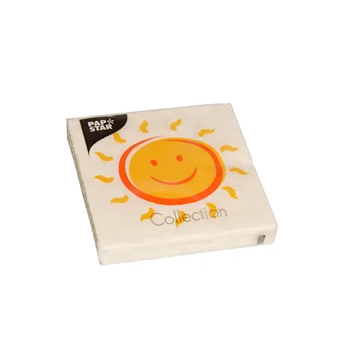Servetten 3-laags 1/4 vouw 25 cm x 25 cm “Here comes the Sun”