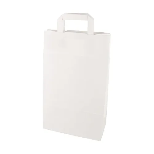 Draagtassen, papier 36 cm x 22 cm x 10 cm wit met handvaten
