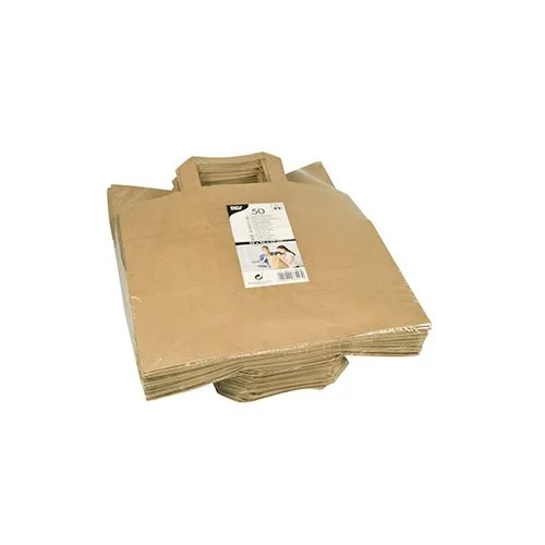 Draagtassen, papier 25 cm x 26 cm x 17 cm bruin met handvaten