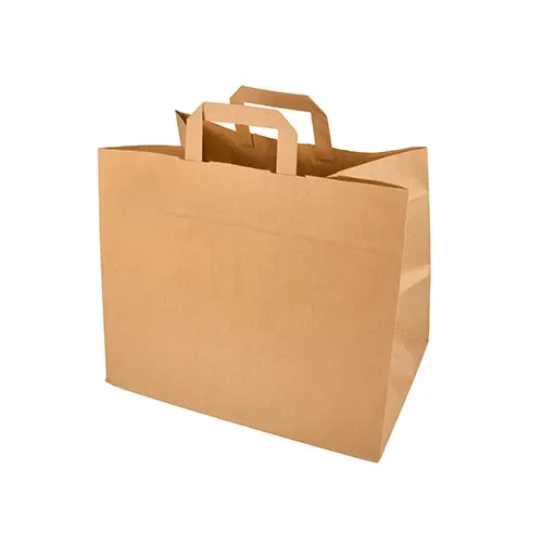 Draagtassen, papier 27 cm x 32 cm x 17 cm bruin met handvaten