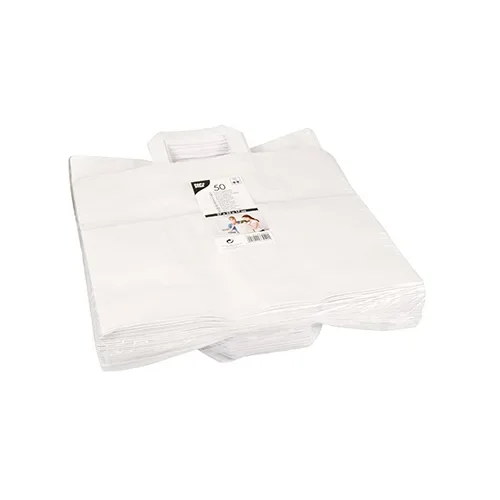 Draagtassen, papier 27 cm x 32 cm x 17 cm wit met handvaten