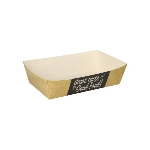 Patatbakje, karton van verse houtvezels “pure” 3,5 cm x 7 cm x 12 cm Good Food medium