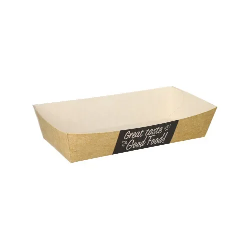 Patatbakje, karton van verse houtvezels “pure” 3,5 cm x 7 cm x 15 cm Good Food groot