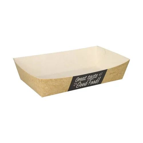Patatbakje, karton van verse houtvezels “pure” 3,8 cm x 8,5 cm x 15,5 cm “Good Food” extra lar