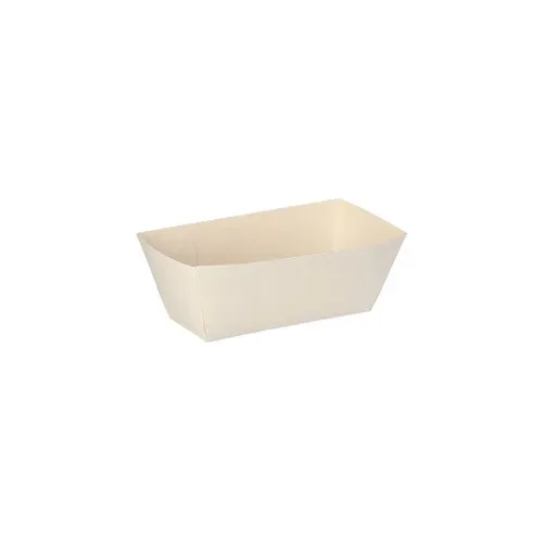Sausbakje, karton van verse houtvezels “pure” 3,5 cm x 3 cm x 7 cm wit Good Food