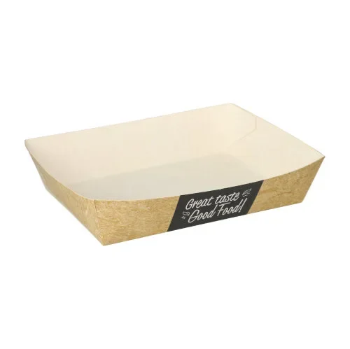 Snackbakje, karton “pure” 4 cm x 11 cm x 16 cm “Good Food”
