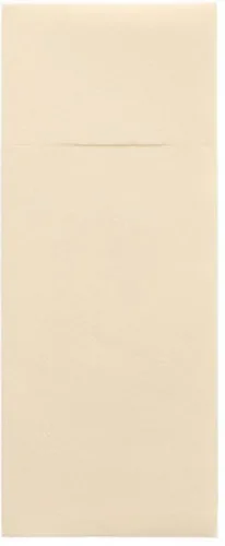 Servetten met bestekzakjes, airlaid 40 cm x 33 cm creme met bestekvouw