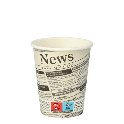 Drinkbekers, Karton “To Go” 0,2 l Ø 8 cm x 9,2 cm Newsprint