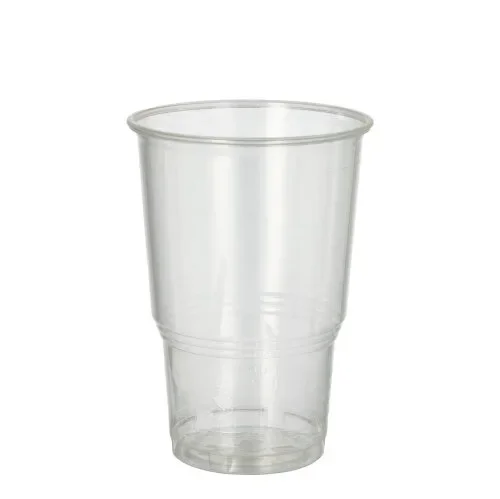 Drinkbekers voor koude dranken, PLA “pure” 0,25 l Ø 7,8 cm x 11 cm glashelder met schuimkraag