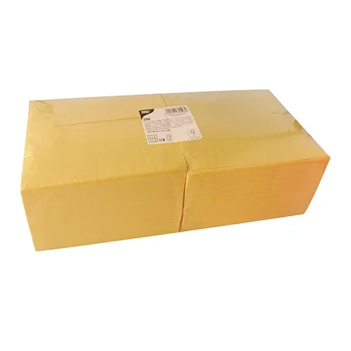 Servetten 3-laags 1/8 vouw 40 cm x 40 cm geel