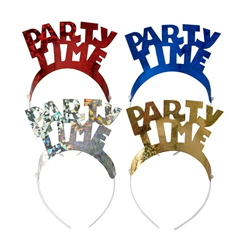 Diadeem assorti kleuren “Party Time” Metallic