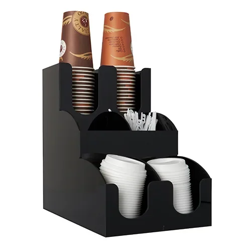Organizer voor koffiebekers en -deksels “To Go” 31 cm x 30,5 cm x 21 cm zwart