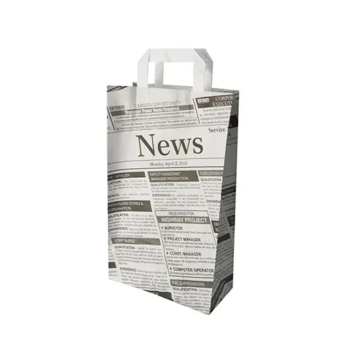 Draagtassen, papier 36 cm x 22 cm x 10 cm Newsprint met handvaten