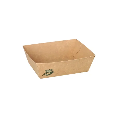 Snackbakje, karton “pure” 3,5 cm x 7 cm x 9 cm bruin “100% Fair” small