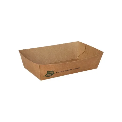 Snackbakje, karton “pure” 3,5 cm x 7 cm x 12 cm bruin “100% Fair” medium