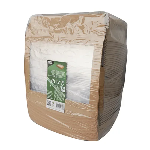 Verpakkingen voor delicatessen, carton met venster van PLA “pure” hoekig 1500 ml 4,5 cm x 21 cm