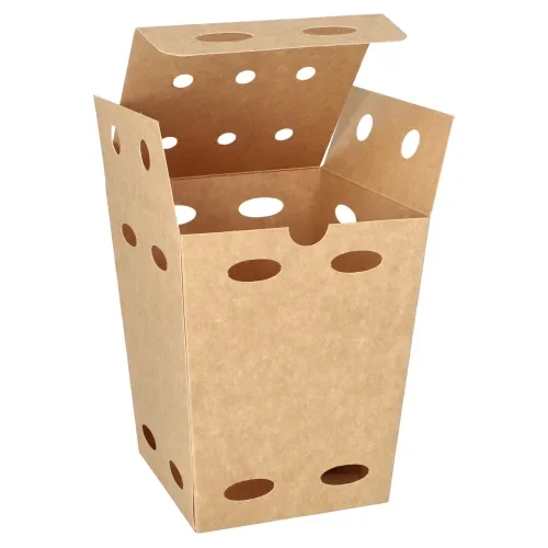 Friet boxen, Kraft karton “pure” 15 cm x 10,5 cm x 10,5 cm bruin “100% Fair” small