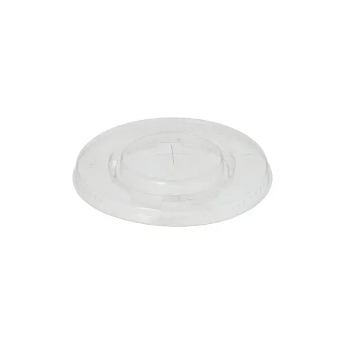 Deksels, PLA “pure” rond Ø 9,5 cm glashelder met kruis-opening
