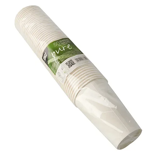 Drinkbekers, Karton 0,3 l Ø 8 cm x 11,7 cm wit