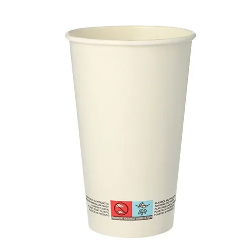 Drinkbekers, Karton 0,4 l Ø 9 cm x 13,9 cm wit