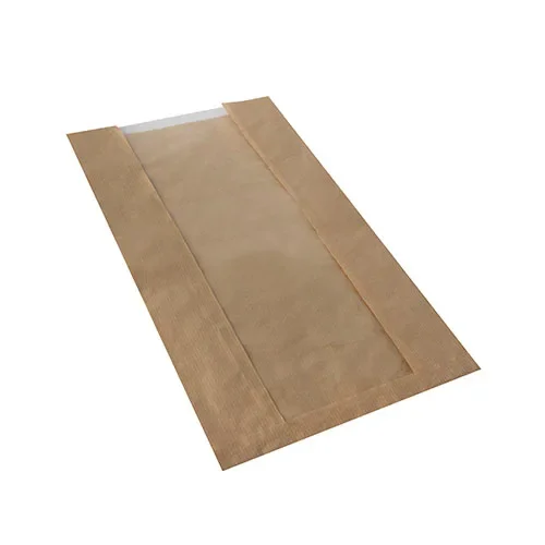 Broodzakken met PLA venster “pure” 38 cm x 20 cm x 9 cm bruin