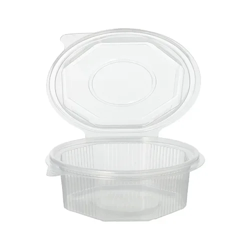 Verpakkingsbekers met deksel, PP achthoekig 375 ml 4,2 cm x 11 cm x 11 cm transparant