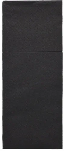 Servetten met bestekzakjes, airlaid 40 cm x 48 cm zwart Premium met bestekvouw