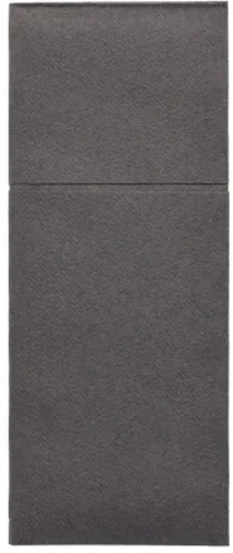 Servetten met bestekzakjes, airlaid 40 cm x 48 cm antraciet Premium met bestekvouw