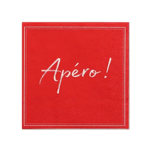 Servetten 3-laags 1/4 vouw 25 cm x 25 cm rood Apero