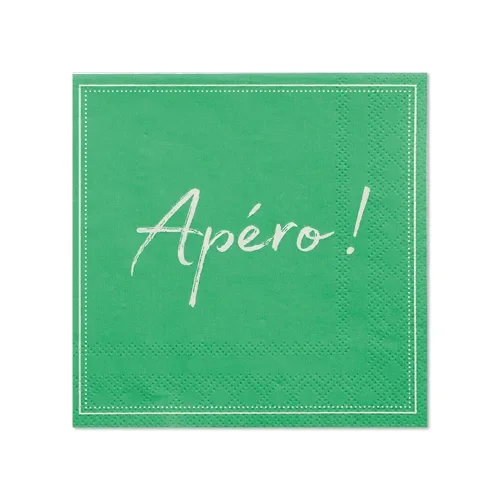 Servetten 3-laags 1/4 vouw 25 cm x 25 cm groen Apero
