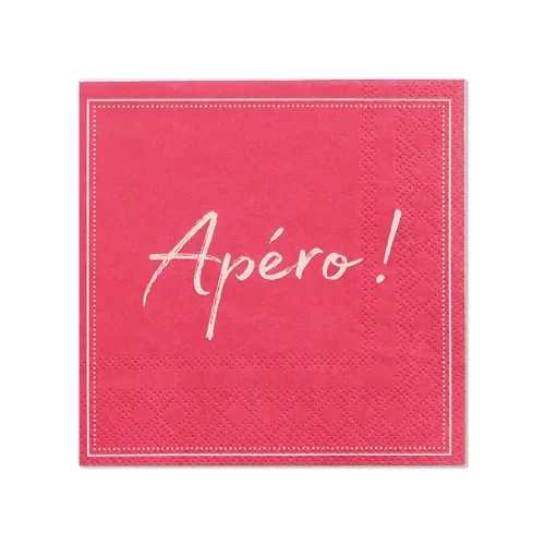 Servetten 3-laags 1/4 vouw 25 cm x 25 cm fuchsia Apero