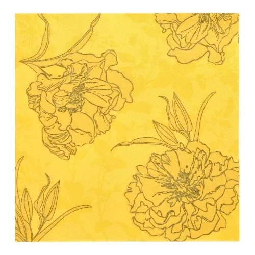 Servetten “Royal Collection” 1/4 vouw 40 cm x 40 cm geel Thalia