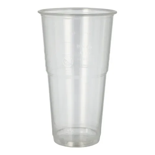 Drinkbekers voor koude dranken, PLA “pure” 0,5 l Ø 9,5 cm x 16,2 cm glashelder met schuimkraag