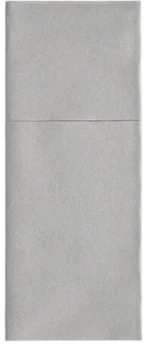 Servetten met bestekzakjes, airlaid 40 cm x 48 cm grijs Premium met bestekvouw