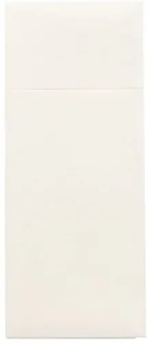 Servetten met bestekzakjes, airlaid 40 cm x 33 cm wit met bestekvouw