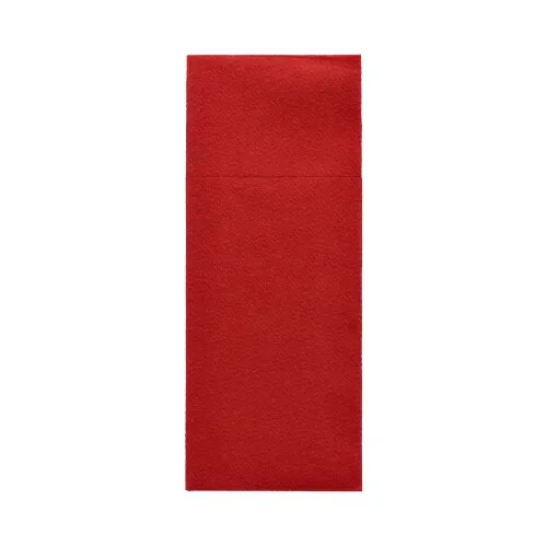 Servetten met bestekzakjes, airlaid 40 cm x 33 cm bordeaux met bestekvouw
