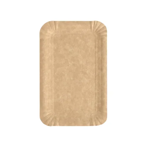 Borden, karton “pure” hoekig 10 cm x 16 cm bruin