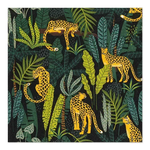 Servetten 3-laags 1/4 vouw 33 cm x 33 cm Leopard