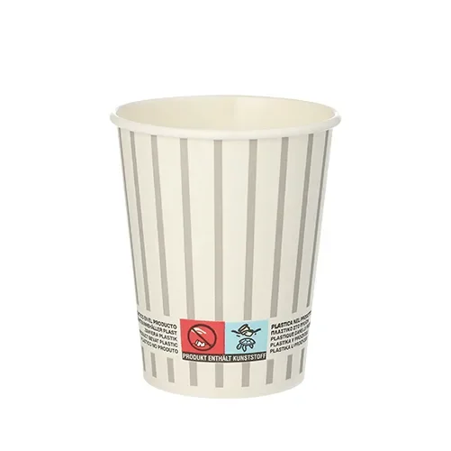 Drinkbekers, Karton 0,2 l Ø 8 cm x 9,1 cm grijs/zilver “Wine / Gin Tonic”
