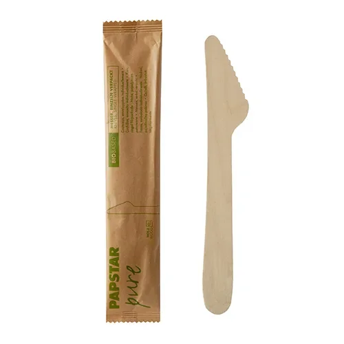 Messen, hout “pure” 16,5 cm per stuk verpakt in papieren sleeve
