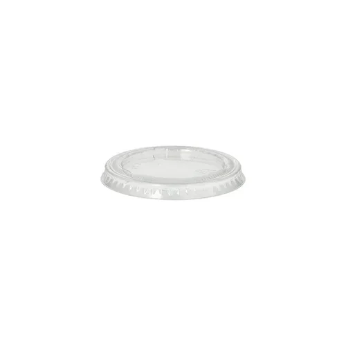 Deksels passend bij portiebeker, PLA “pure” rond Ø 6 cm transparant