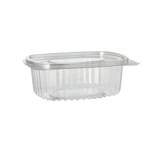 Saladeschalen met deksels, R-PET ovaal 375 ml 5 cm x 11,5 cm x 14,4 cm transparant