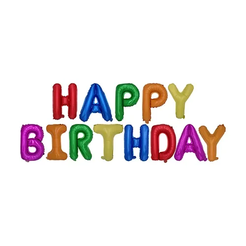 Folieballonnen set assorti kleuren “Happy Birthday”