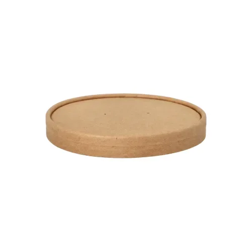 Deksel voor soep cup, karton rond Ø 11,5 cm x 1,6 cm bruin
