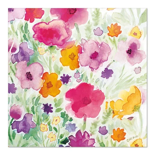 Servetten 3-laags 1/4 vouw 33 cm x 33 cm “Flower Field”
