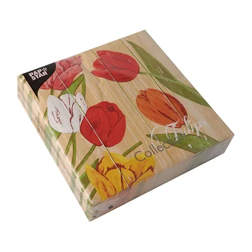 Servetten 3-laags 1/4 vouw 40 cm x 40 cm “Blooming Tulips”