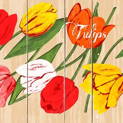 Servetten 3-laags 1/4 vouw 33 cm x 33 cm “Blooming Tulips”