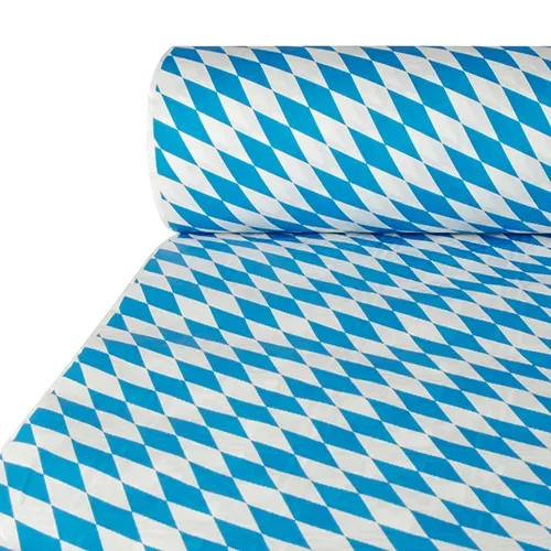 Tafelkleed papier met damastprint 50 m x 1 m “Beiers blauw”